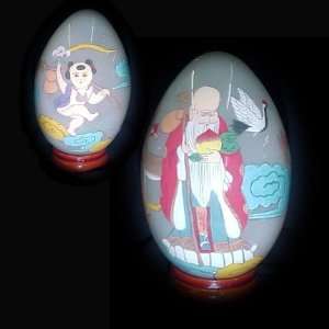  Wise Man and Money Child on Journey 6 Inch Glass Egg 