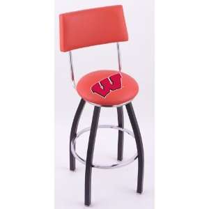  University of Wisconsin Steel Logo Stool with Back and 