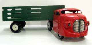 1940s~Wyandotte STAKE TRUCK/EXPRESS TRACTOR TRAILER~ Tin Wheels~**MAY 