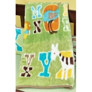  ABC 123 Jungle High Pile Blanket by Beansprout Baby