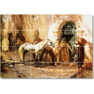  Frederick Bridgman Horses Backsplash Tile Mural 7  48x72 