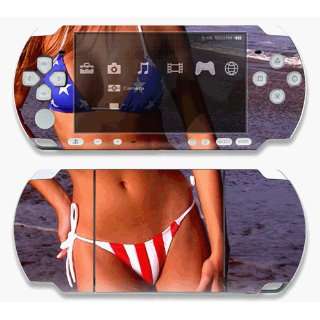 Sony PSP 1000 Skin Decal Sticker   US Flag Bikini~