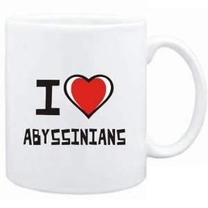  Mug White I love Abyssinians  Cats