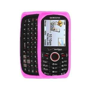 Silicone Cover Skin Case Transparent Pink For Samsung Intensity U450 