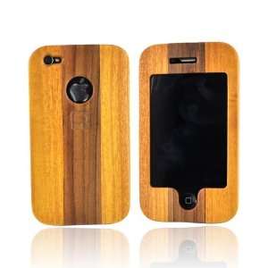  For Apple iPhone 4 Eco 100% Wood Case WHITE BROWN 