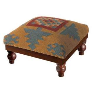 Whimsical and fun, this multi purpose kilim ottoman can be used as a 