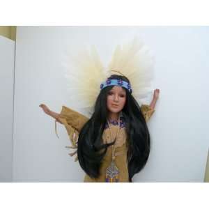    Native American Girl with Fiber Optic Wings 
