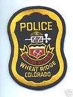 old style WHEAT RIDGE COLORADO CO POLICE PATCH