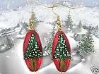 Pair Earrings /gold plated Christmas Xmas Tree s
