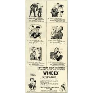  1943 Ad Windex Window Glass Cleaner Household Comic 