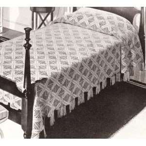 Vintage Crochet PATTERN to make   MOTIF BLOCK Bedspread Rhythm Design 