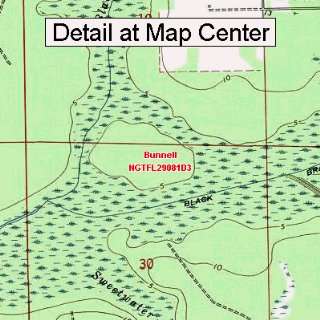  USGS Topographic Quadrangle Map   Bunnell, Florida (Folded 