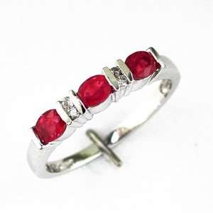  14K Gold Diamond and Ruby Ring Size 7 Enchanted Jewelry 
