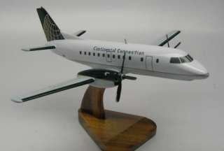 Saab 340B Continental Airlines Airplane Wood Model FrSp  