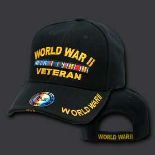 Black World War II Vet Veteran WWII Baseball Cap Hat  