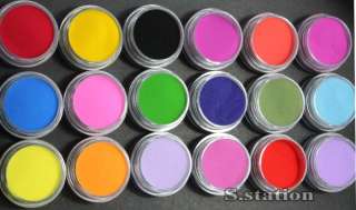 18 Mix Colors Acrylic Powder Builder Nail Art tip Set  