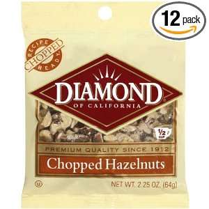 Diamond Baking Nuts Hazelnuts Chopped, 2.25 Ounce Bags (Pack of 12 
