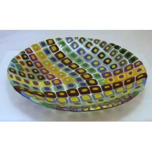    Large Glass Fused Mosaic Bowl by Janet Foley