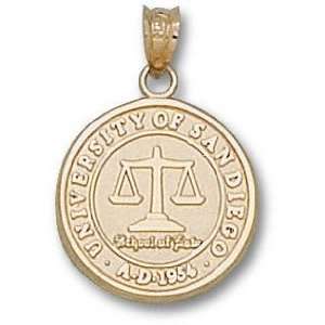  San Diego Toreros Solid 10K Gold School Of Law Pendant 