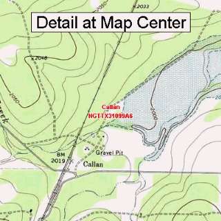  USGS Topographic Quadrangle Map   Callan, Texas (Folded 