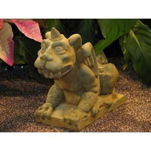  GARGOYLE Winged Dog Small 9 Weathered Bronze GREEN BROWN Cast 