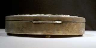 search vintage silver denmark hinged trinket box village scene
