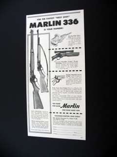 Marlin 336 Rifles Rifle gun 1954 print Ad  