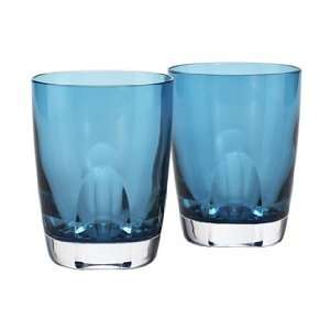  Waterford Eclipse Turquoise Tumbler   Set of 2 Kitchen 