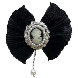  Venus Ribbon FB6718 C Novelty Cameo Brooch, Black Arts 