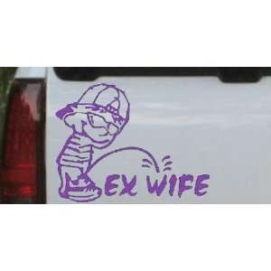 Purple 20in X 15.5in    Pee on Ex Wife Funny Car Window Wall Laptop 