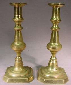 Nice old pair of Russian bronze candlesticks # as/3567  