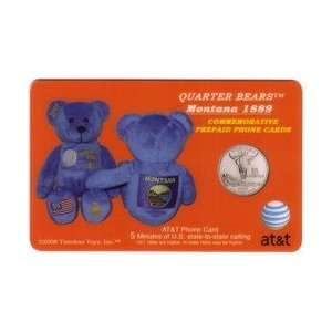   Card 5m Montana (#41) Quarter Bear Pictures Bean Bag Toy, Coin, Flag