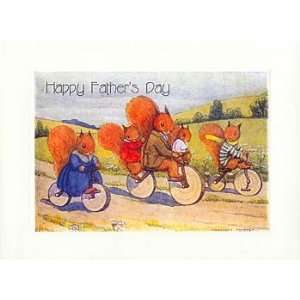 Fathers Day Greeting Card   Happy Fathers Day Card   Squirrel Family