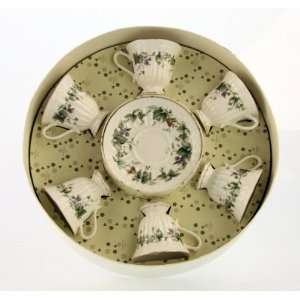 Berry Yard Porcelain Tea Cup & Saucer Sets in Gift Box (6)  