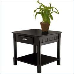   Timber Solid Wood /Nightstand Black End Table 021713201249  