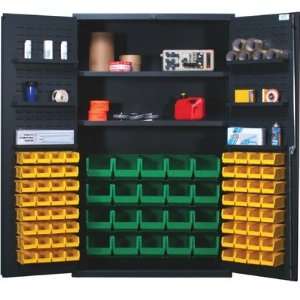   Storage Cabinet with 84 Ultra Bins Bin Color Yellow 
