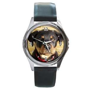  Rottweiler Puppy Dog 1 Round Leather Watch CC0756 