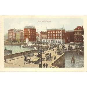 1920s Vintage Postcard Scene on the Waterfront   Rotterdam Netherlands