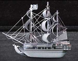 New Metal Marvel 3D Laser Cut Black Pearl Pirate Ship Boat Model 