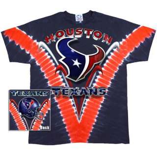 Houston Texans   Logo V Dye Tie Dye T Shirt   2X Large  
