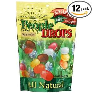 People Drops Watermelon Drops, 6 Ounce Pouches (Pack of 12)  