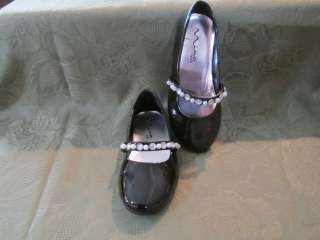   Kids Youth Girl Black Patent Nila Girls Dress Shoes Shoe Pearls  