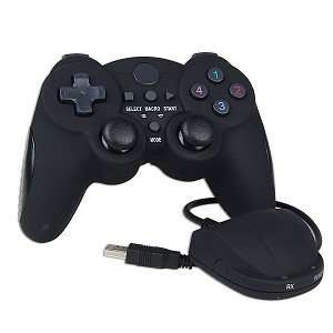  USB Wireless Gamepad with Vibration for PC (Black 