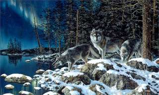 Jim Hansel Large Wolf Print NIGHT LIGHTS  