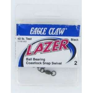  Eagle Claw Tackle Black Ball Bearing Swivel w/ Coastlock 