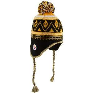  Reebok Pittsburgh Steelers Braided Knit Hat with Pom One 