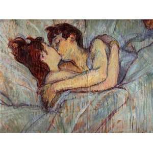 Oil Painting In Bed The Kiss Henri De Toulouse Lautrec Hand Painted 