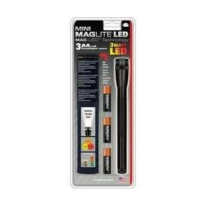  Mag Lite LED 3 Cell AA Flashlight Select Color   Black One 