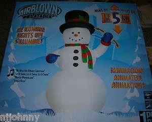   Airblown Inflatable SNOWMAN with Music Movement and Animation  New