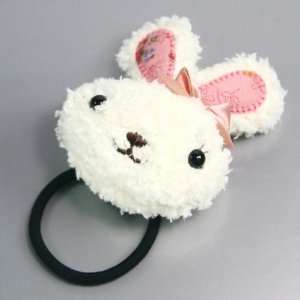  (White) Hair Tie /Elastic Band/ Ponytail Holders Bunny 